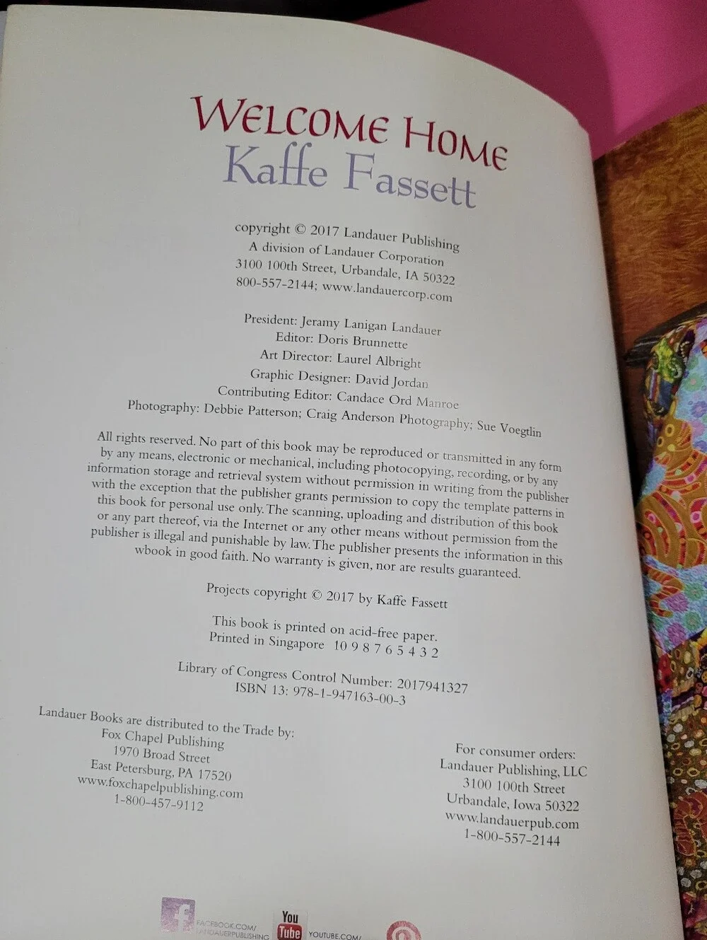 'Welcome Home' Kaffe Fassett New Edition Book (1640)